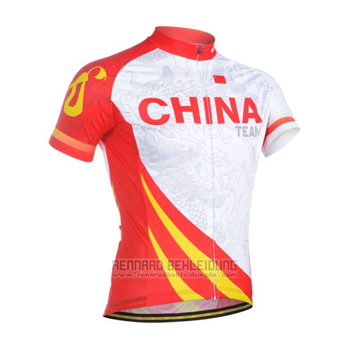 2014 Fahrradbekleidung Monton Champion China Trikot Kurzarm und Tragerhose